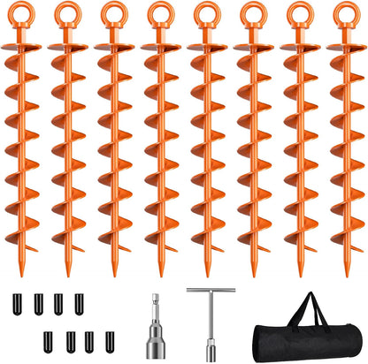 Spiral Anchors with Nut and Tool Swing Set