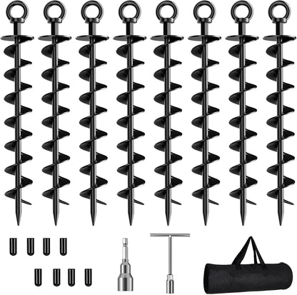 Spiral Anchors with Nut and Tool Swing Set