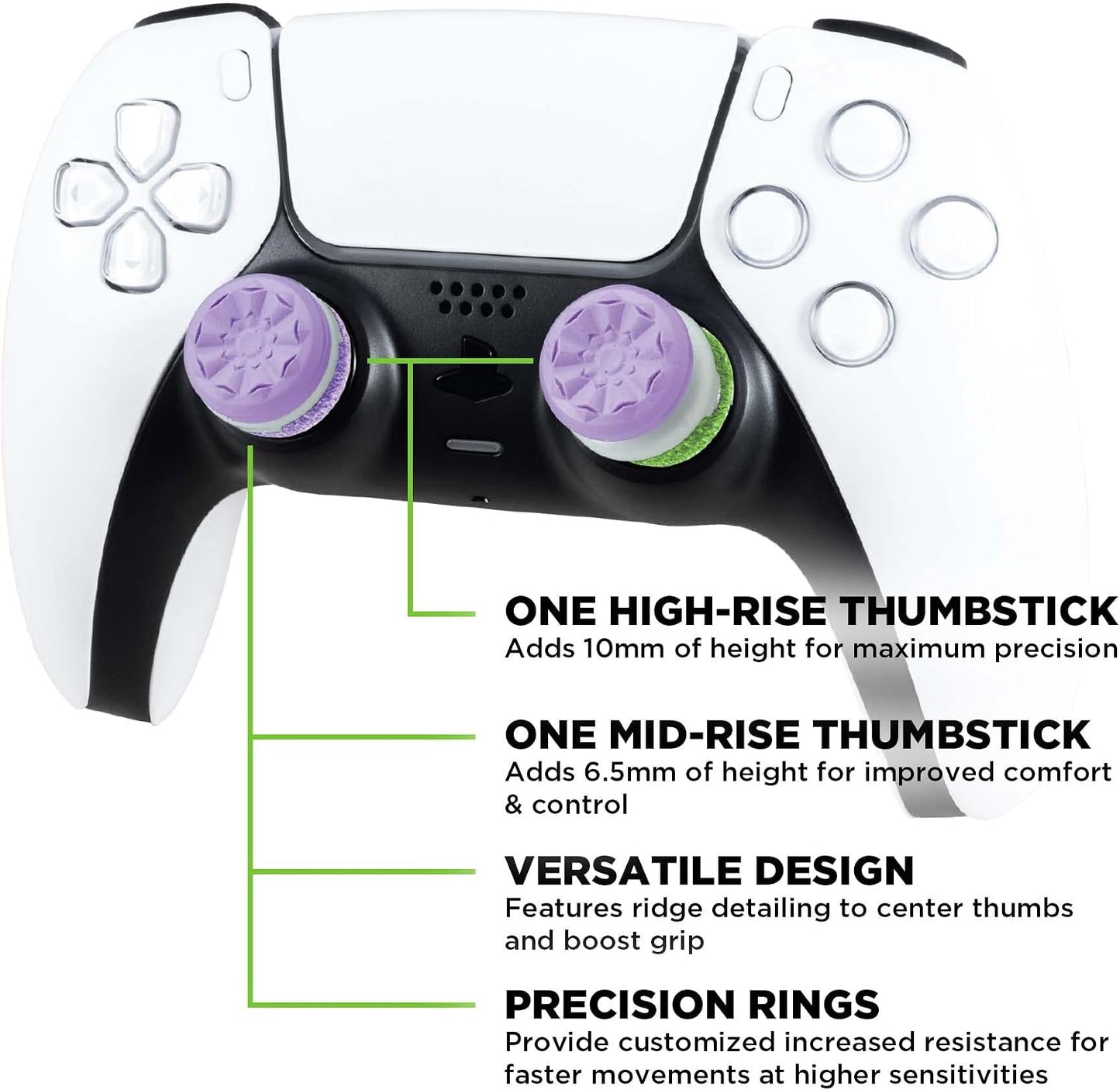 Aim Boost Kit for Playstation 5 (PS5) and Playstation 4 (PS4) Controller | Includes Performance Thumbsticks and Precision Rings | Galaxy Edition