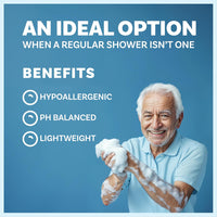 Disposable Rinse Free Bathing Wipes - 25 Pack - All-In-1 Single Use Shower Wipes, Simply Dampen, Lather, and Dry without Shampoo or Rinsing