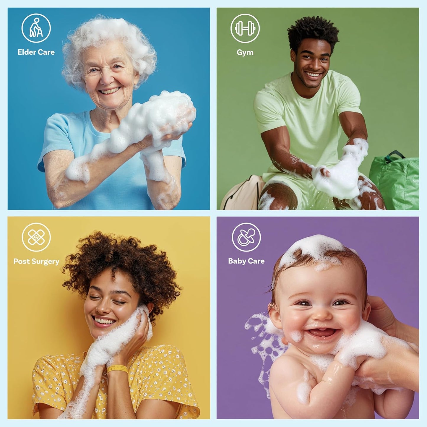 Disposable Rinse Free Bathing Wipes - 25 Pack - All-In-1 Single Use Shower Wipes, Simply Dampen, Lather, and Dry without Shampoo or Rinsing