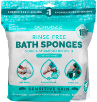 Disposable Rinse Free Bathing Wipes - 25 Pack - All-In-1 Single Use Shower Wipes, Simply Dampen, Lather, and Dry without Shampoo or Rinsing
