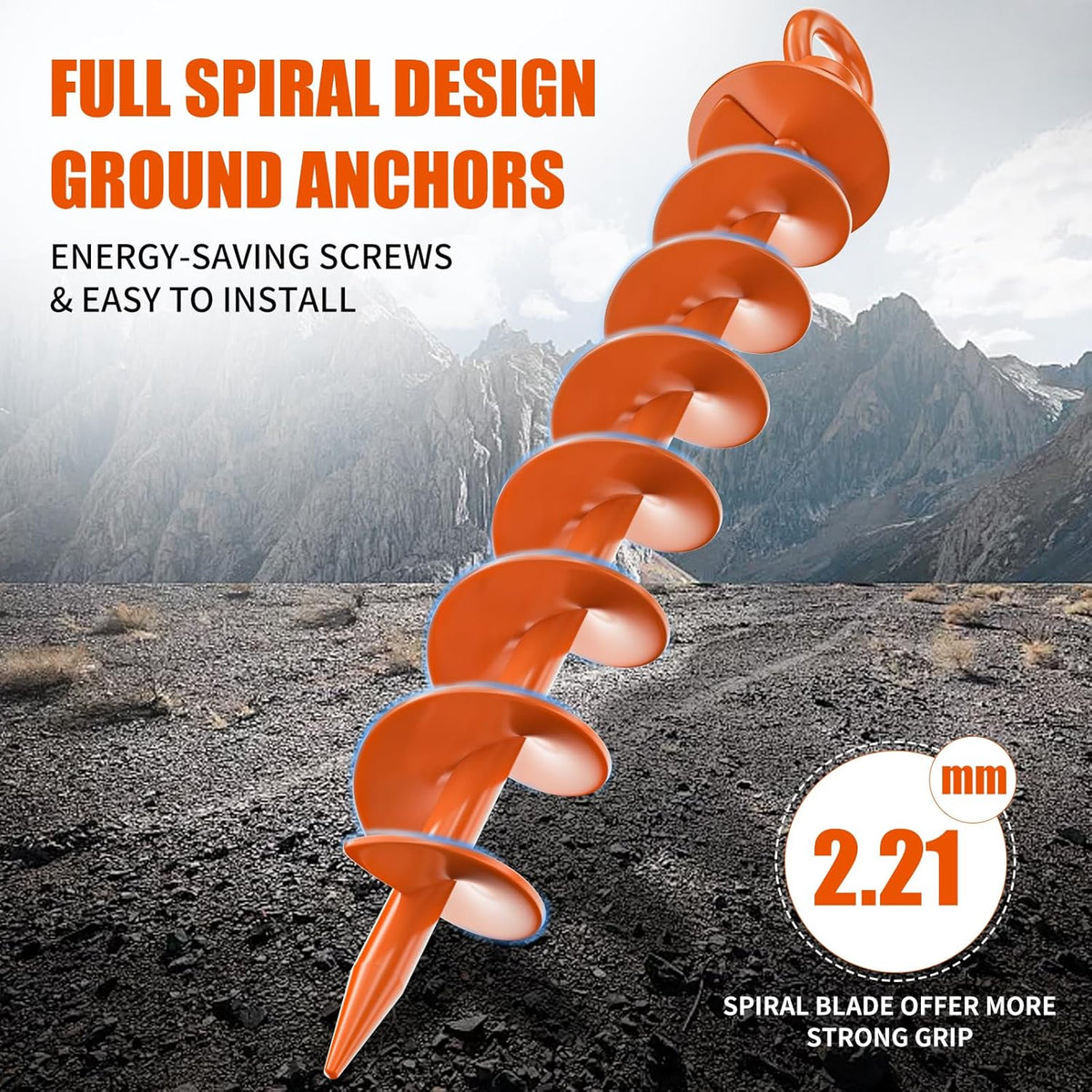 Spiral Anchors with Nut and Tool Swing Set