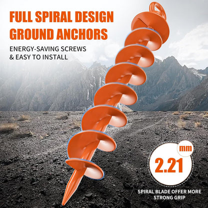 Spiral Anchors with Nut and Tool Swing Set