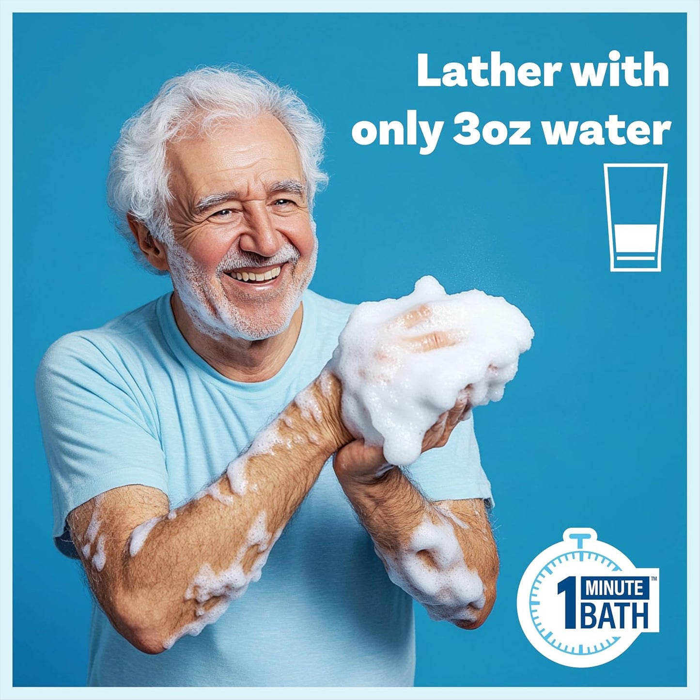 Disposable Rinse Free Bathing Wipes - 25 Pack - All-In-1 Single Use Shower Wipes, Simply Dampen, Lather, and Dry without Shampoo or Rinsing