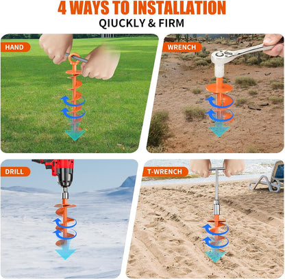 Spiral Anchors with Nut and Tool Swing Set